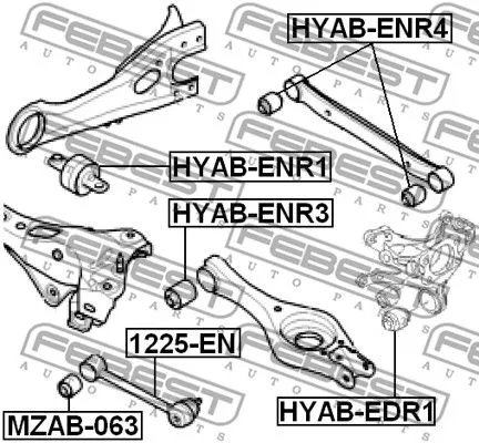 Febest 1225-EN Рычаг подвески