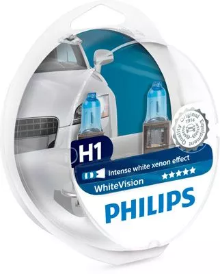 Лампа Philips WhiteVision H1 PX26d 55W синяя 12258WHVSM