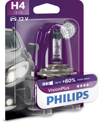 Лампа Philips VisionPlus H4 12V 60/55W 12342 VP B1