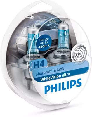 Лампа Philips WhiteVision Ultra H4 12V 55/60W 12342WVUSM
