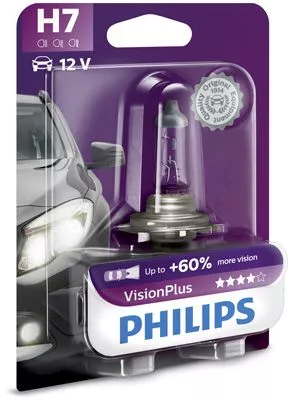Лампа Philips VisionPlus H7 12V 55W 12972 VP B1