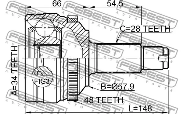 Febest 1410-NAA48 ШРКШ