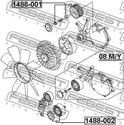 Febest 1488-002 Ролик ременя генератора