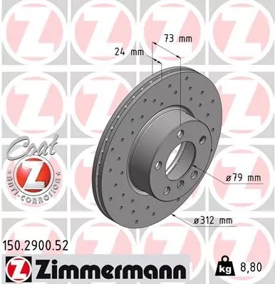 ZIMMERMANN 150.2900.52 Тормозные диски