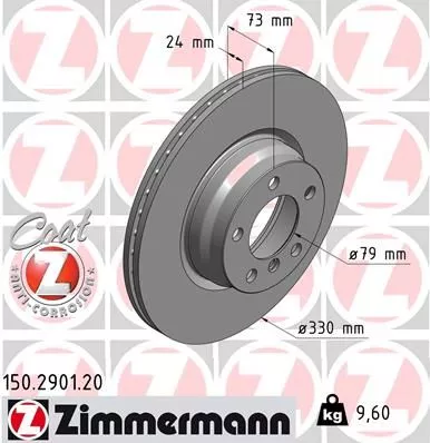 ZIMMERMANN 150.2901.20 Гальмівні диски