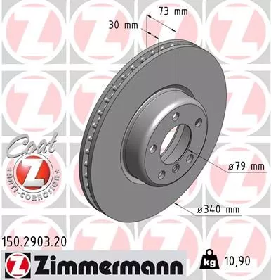 ZIMMERMANN 150.2903.20 Гальмівні диски