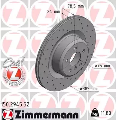 ZIMMERMANN 150.2945.52 Гальмівні диски