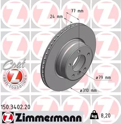 ZIMMERMANN 150.3402.20 Тормозные диски