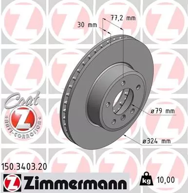 ZIMMERMANN 150.3403.20 Тормозные диски