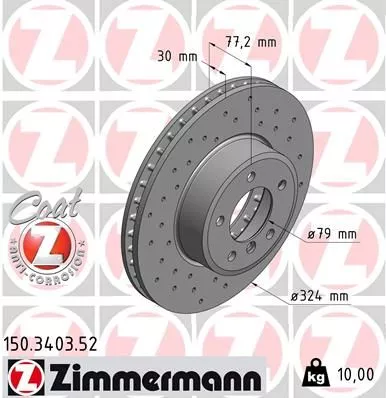 ZIMMERMANN 150.3403.52 Тормозные диски