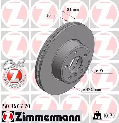 ZIMMERMANN 150.3407.20 Тормозные диски