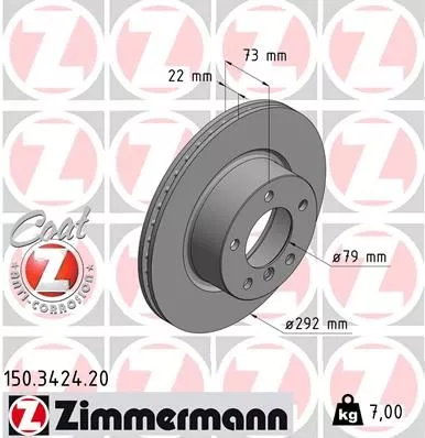 ZIMMERMANN 150.3424.20 Гальмівні диски