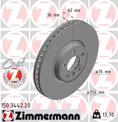 ZIMMERMANN 150.3442.20 Тормозные диски