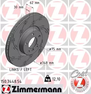 ZIMMERMANN 150.3448.54 Гальмівні диски