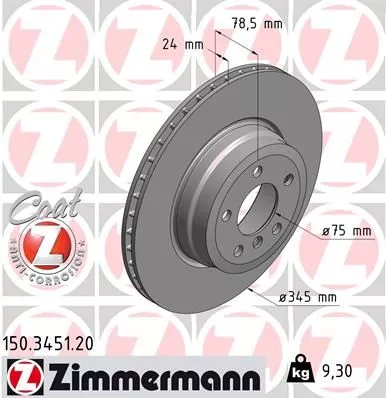 ZIMMERMANN 150345120 Тормозные диски
