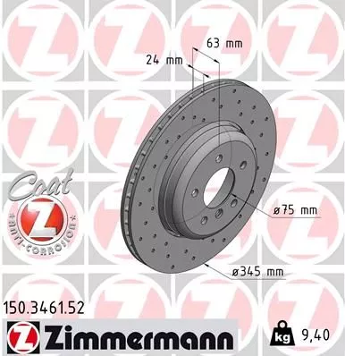 ZIMMERMANN 150.3461.52 Тормозные диски