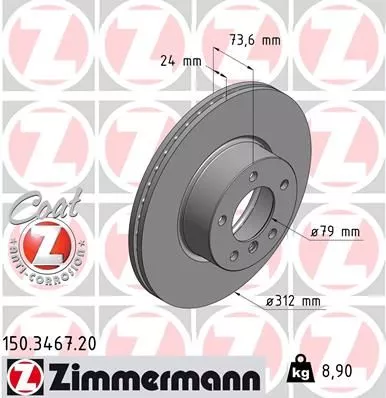 ZIMMERMANN 150346720 Гальмівні диски