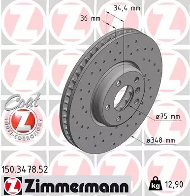 ZIMMERMANN 150.3478.52 Тормозные диски