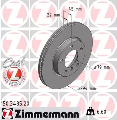 ZIMMERMANN 150348520 Гальмівні диски