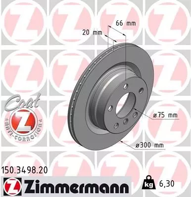 ZIMMERMANN 150.3498.20 Тормозные диски