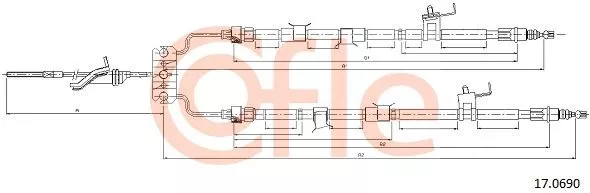 COFLE 17.0690 Трос ручного тормоза