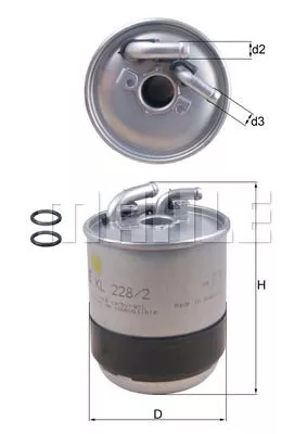 MAHLE ORIGINAL KL228/2D Паливний фільтр