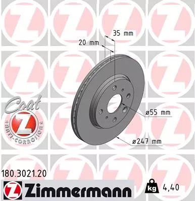 ZIMMERMANN 180.3021.20 Тормозные диски