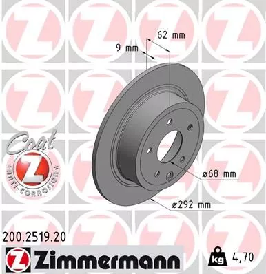 ZIMMERMANN 200.2519.20 Тормозные диски