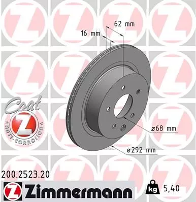 ZIMMERMANN 200252320 Тормозные диски