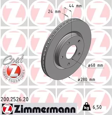 ZIMMERMANN 200252620 Гальмівні диски