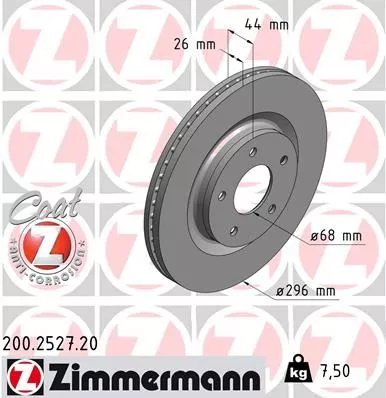 ZIMMERMANN 200.2527.20 Тормозные диски