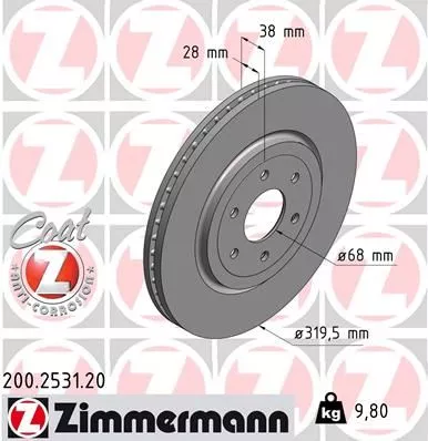 ZIMMERMANN 200.2531.20 Тормозные диски