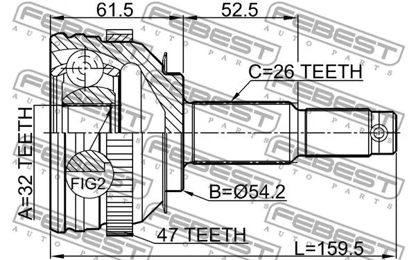 Febest 2010-CARA47 ШРУС