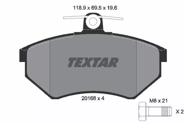 TEXTAR 2016804 Гальмівні колодки