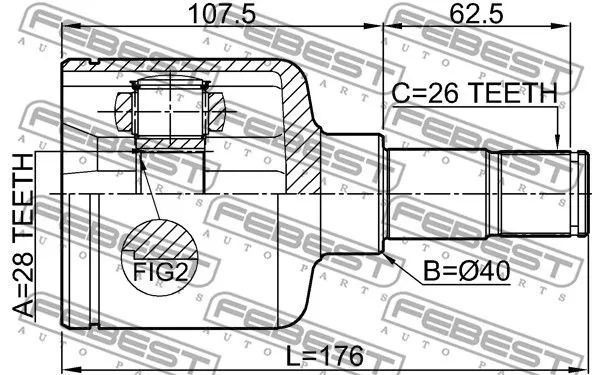 Febest 2111-CA220LH ШРУС