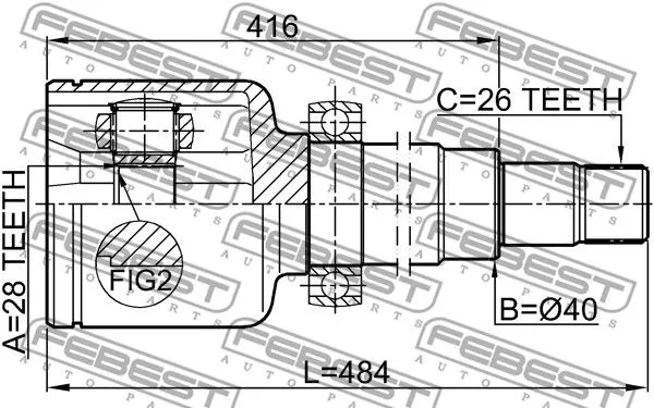Febest 2111-CA220RH ШРКШ