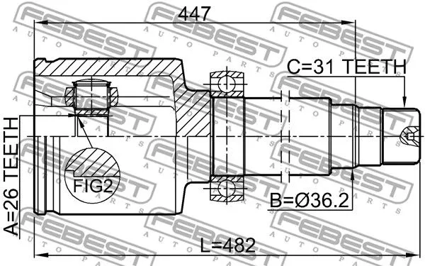 Febest 2111-CA223RH ШРУС