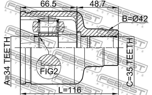 Febest 2111-GE30RH ШРУС