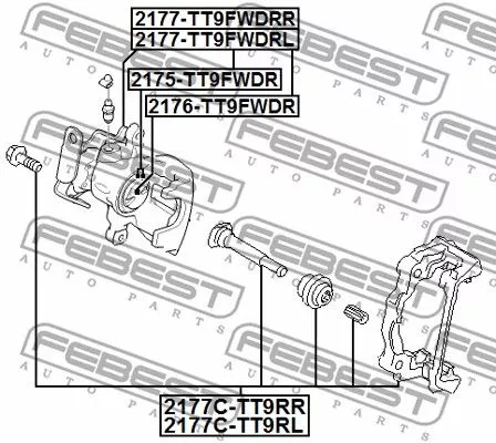 Febest 2177C-TT9RR Ремкомплект тормозного суппорта