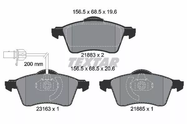 TEXTAR 2188501 Гальмівні колодки