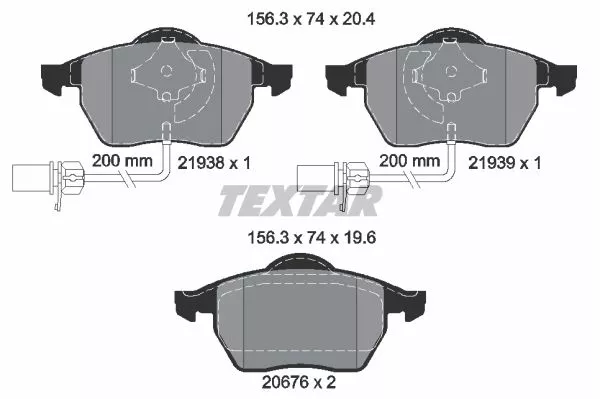 TEXTAR 2193801 Гальмівні колодки