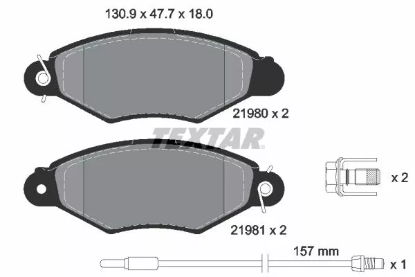 TEXTAR 2198003 Тормозные колодки
