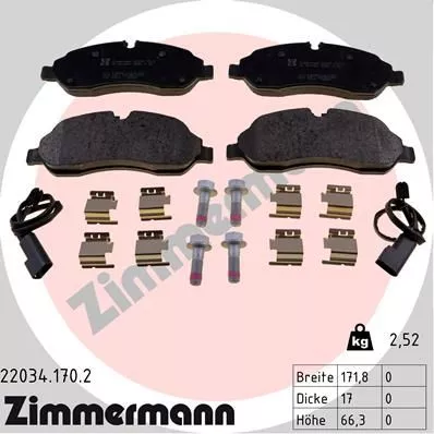 ZIMMERMANN 220341702 Гальмівні колодки