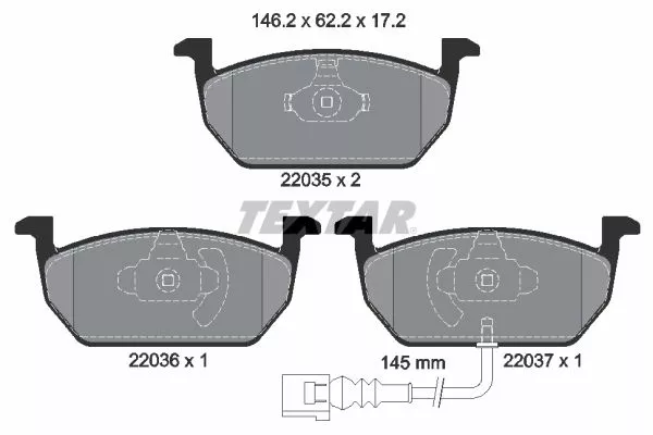 TEXTAR 2203501 Гальмівні колодки