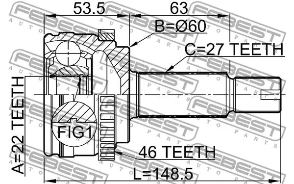 Febest 2210-CERA46 ШРУС