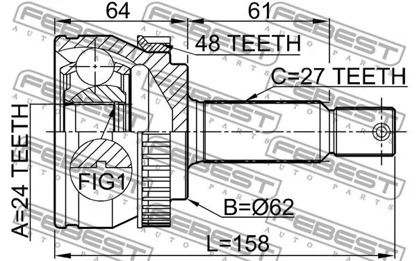 Febest 2210-NSP20A48 ШРУС