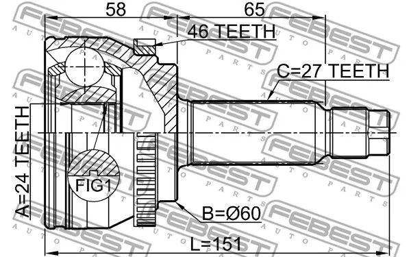 Febest 2210-SOUA46 ШРУС