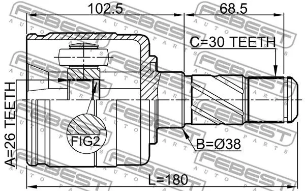 Febest 2211-BLLH ШРУС
