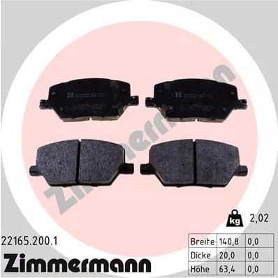 ZIMMERMANN 22165.200.1 Тормозные колодки