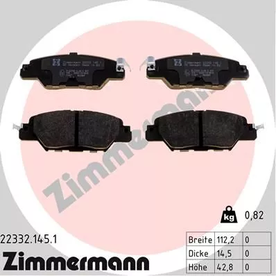 ZIMMERMANN 22332.145.1 Тормозные колодки